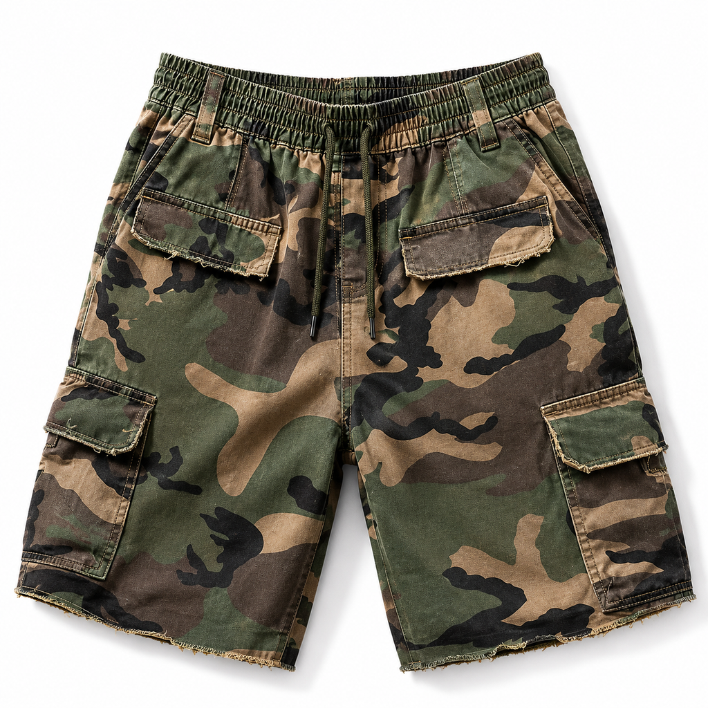 Men’s Camo Cargo Shorts – Military Style Multi-Pocket Relaxed Fit Utility Shorts