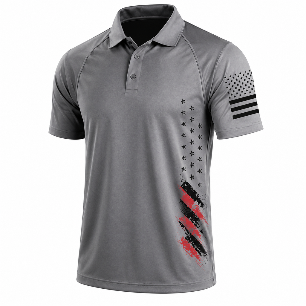 Freedom Flag Tactical Polo Shirt– Lightweight Performance Fit