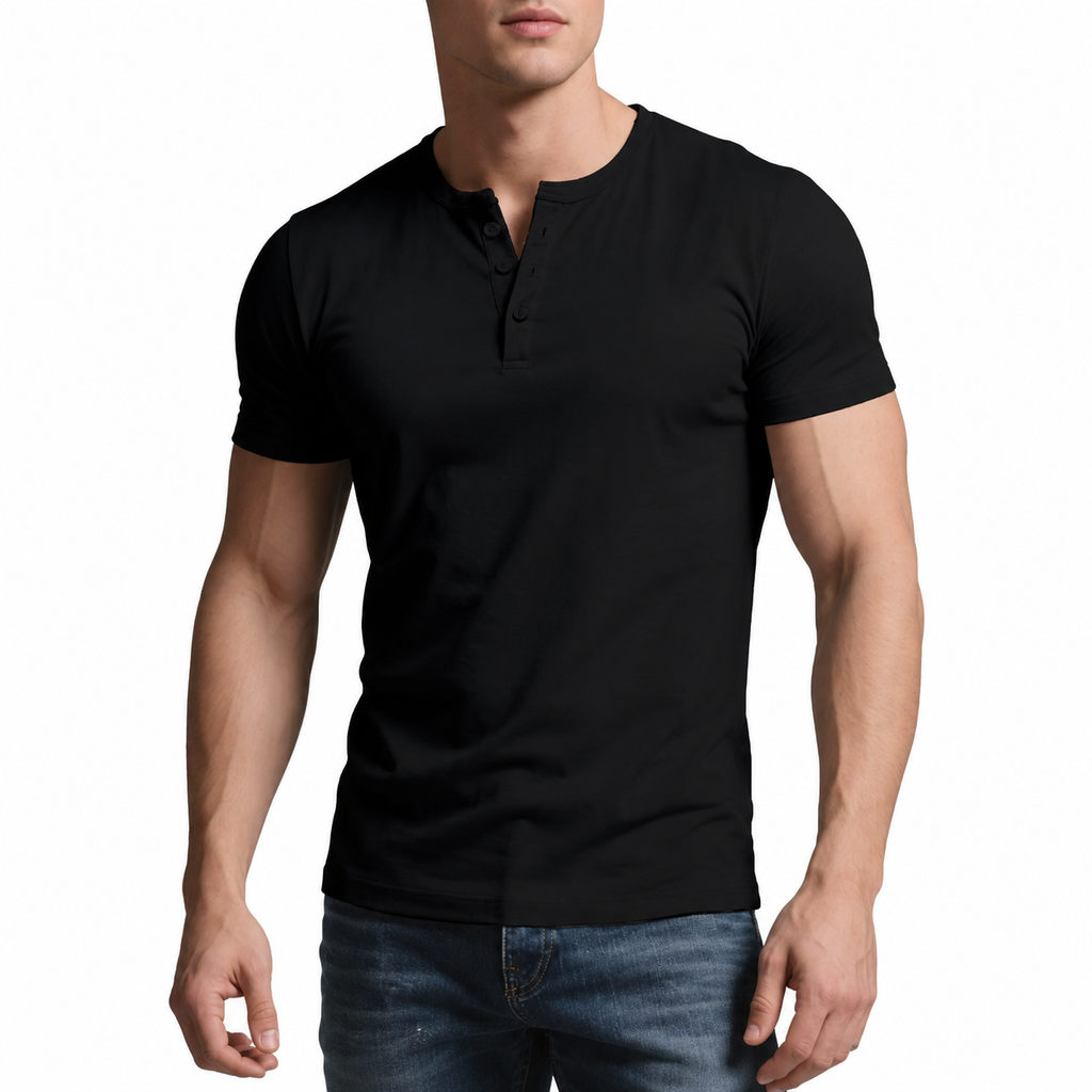 Men’s Essential Slim Fit Henley T-Shirt