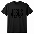 Men’s Minimalist “Jesus Saves” Graphic T-Shirt – Casual Streetwear Cotton Tee