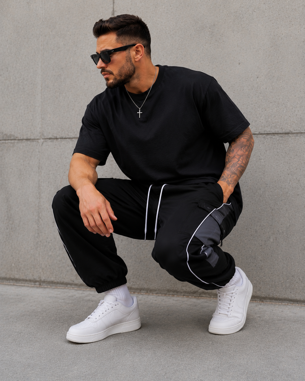 MEN’S TACTICAL CARGO JOGGER PANTS Utility Techwear Streetwear Slim Fit Pants