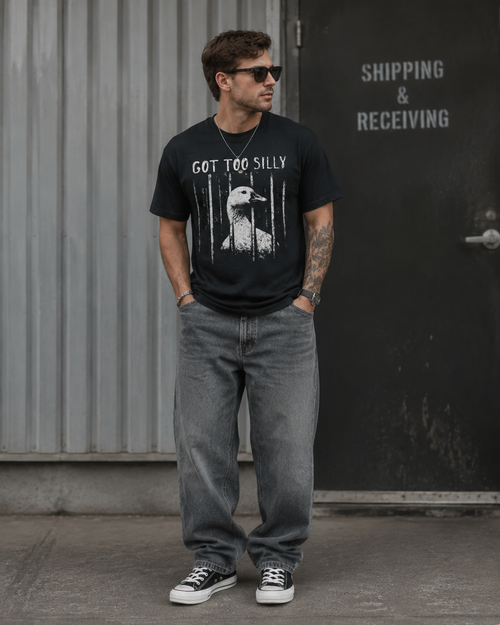 GOT TOO SILLY GRAPHIC TEE Dark Humor Vintage Streetwear T-Shirt for Men