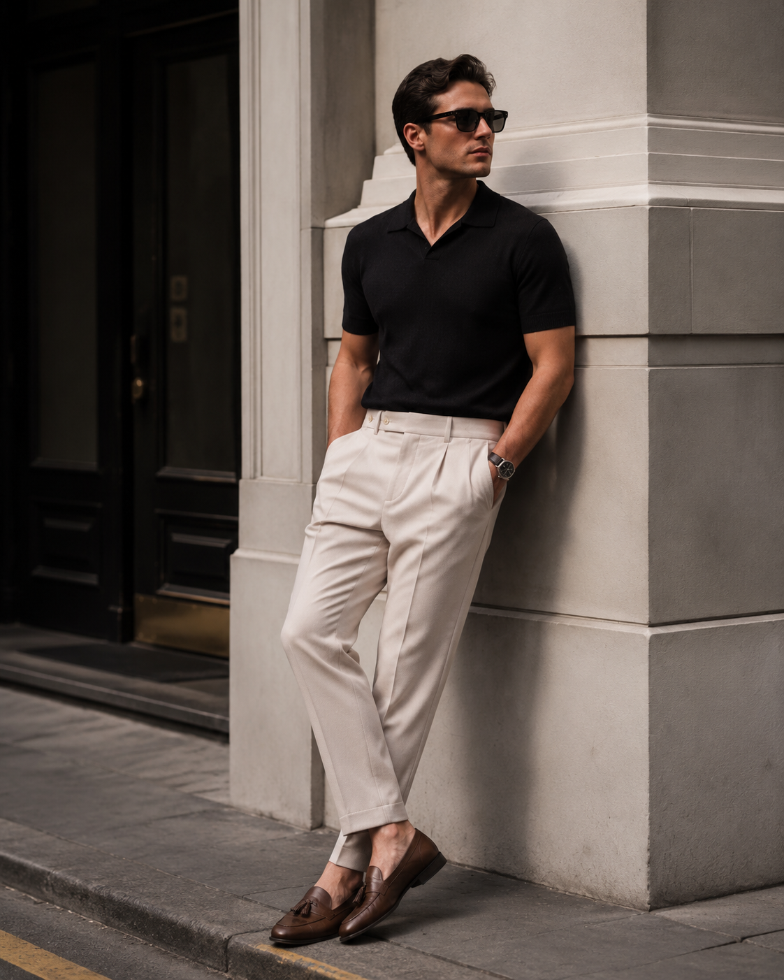 MEN’S OLD MONEY SLIM FIT PLEATED DRESS PANTS
