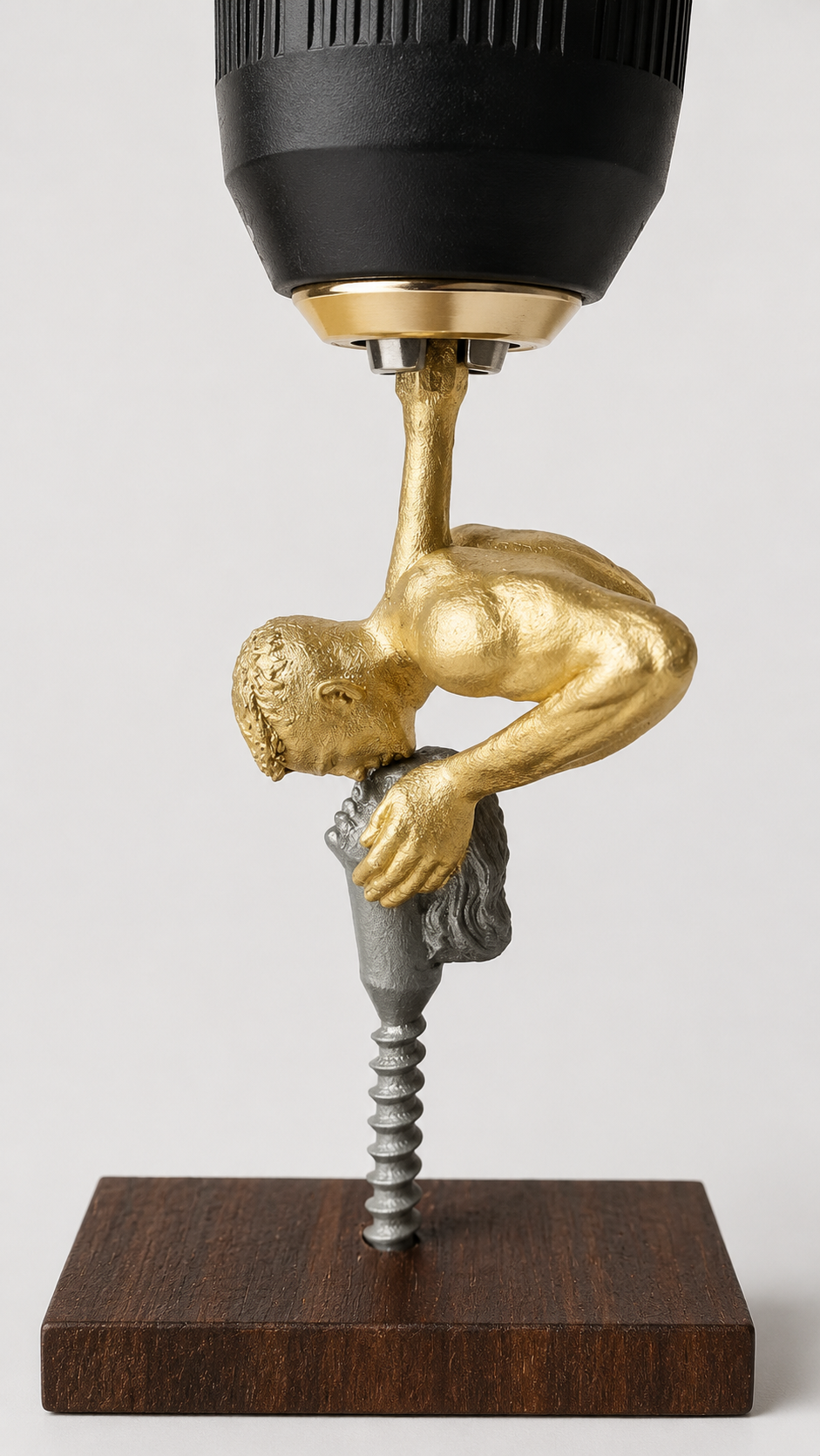 Drill-Powered Kinetic Screw Sculpture