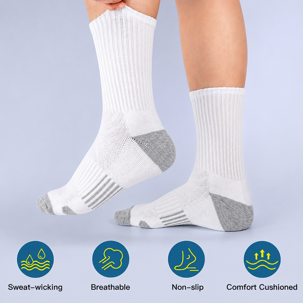 AirStride Men's Breathable Crew Socks