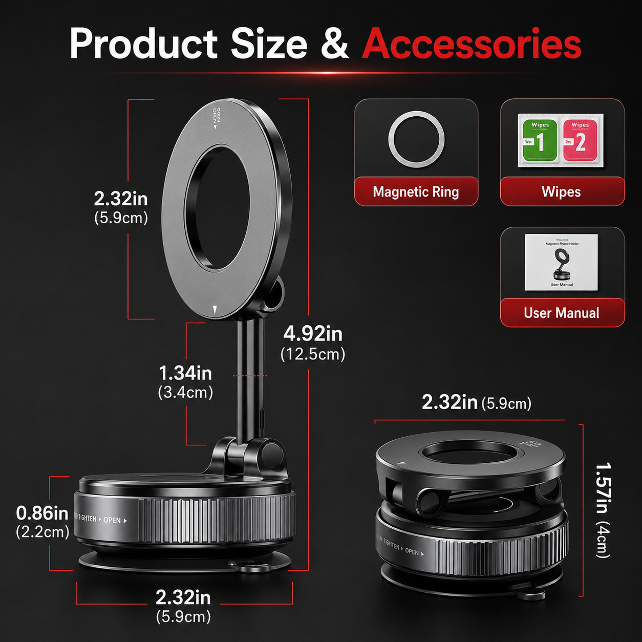 VacuumLock Magnetic Car Phone Mount