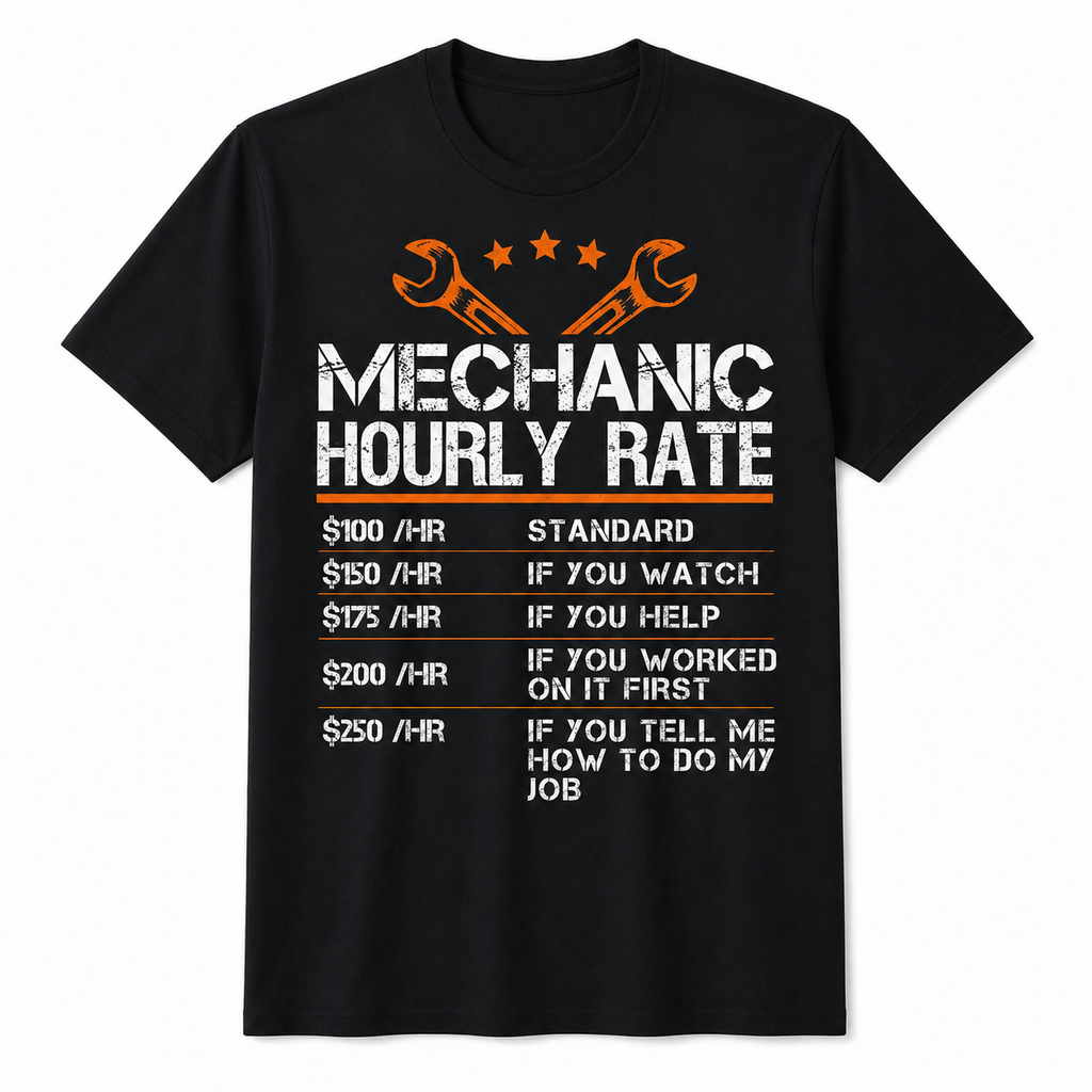 Men's Mechanic Humor Graphic T-Shirt – Vintage Garage Streetwear Tee