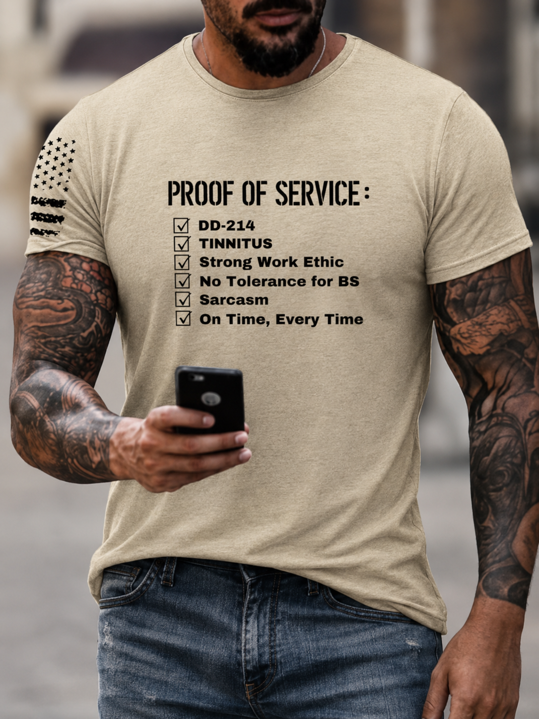 Mens Service-Proven Checklist Graphic Tee