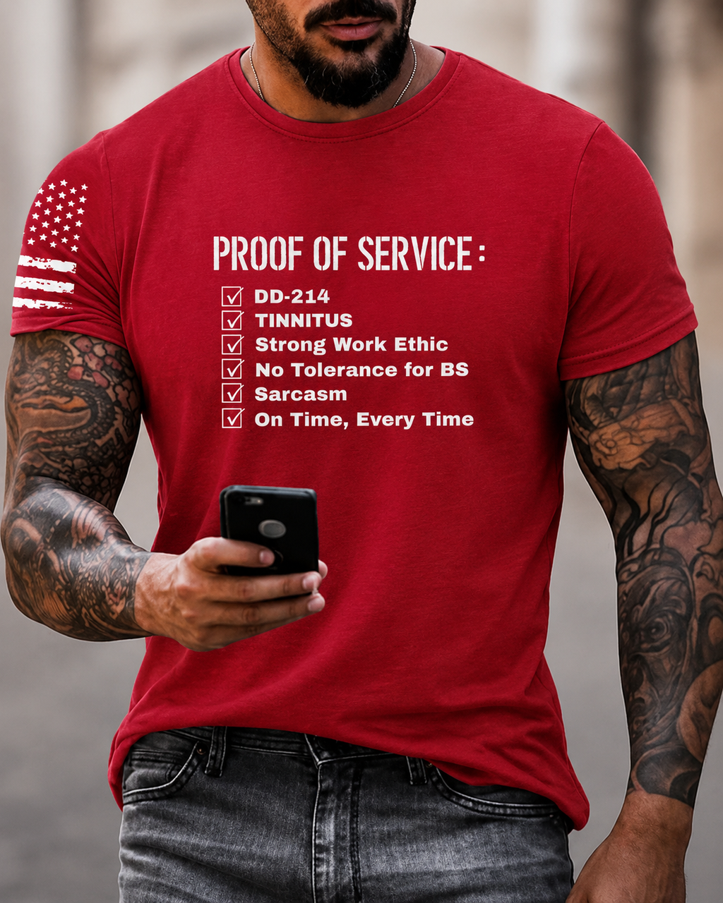Mens Service-Proven Checklist Graphic Tee