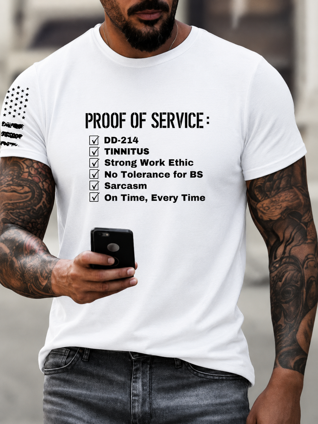 Mens Service-Proven Checklist Graphic Tee