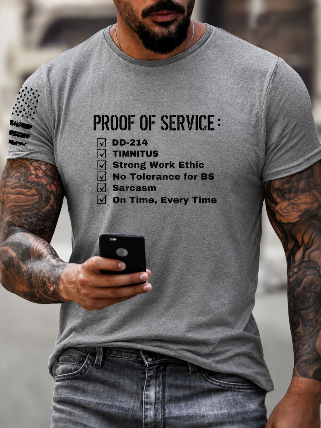 Mens Service-Proven Checklist Graphic Tee