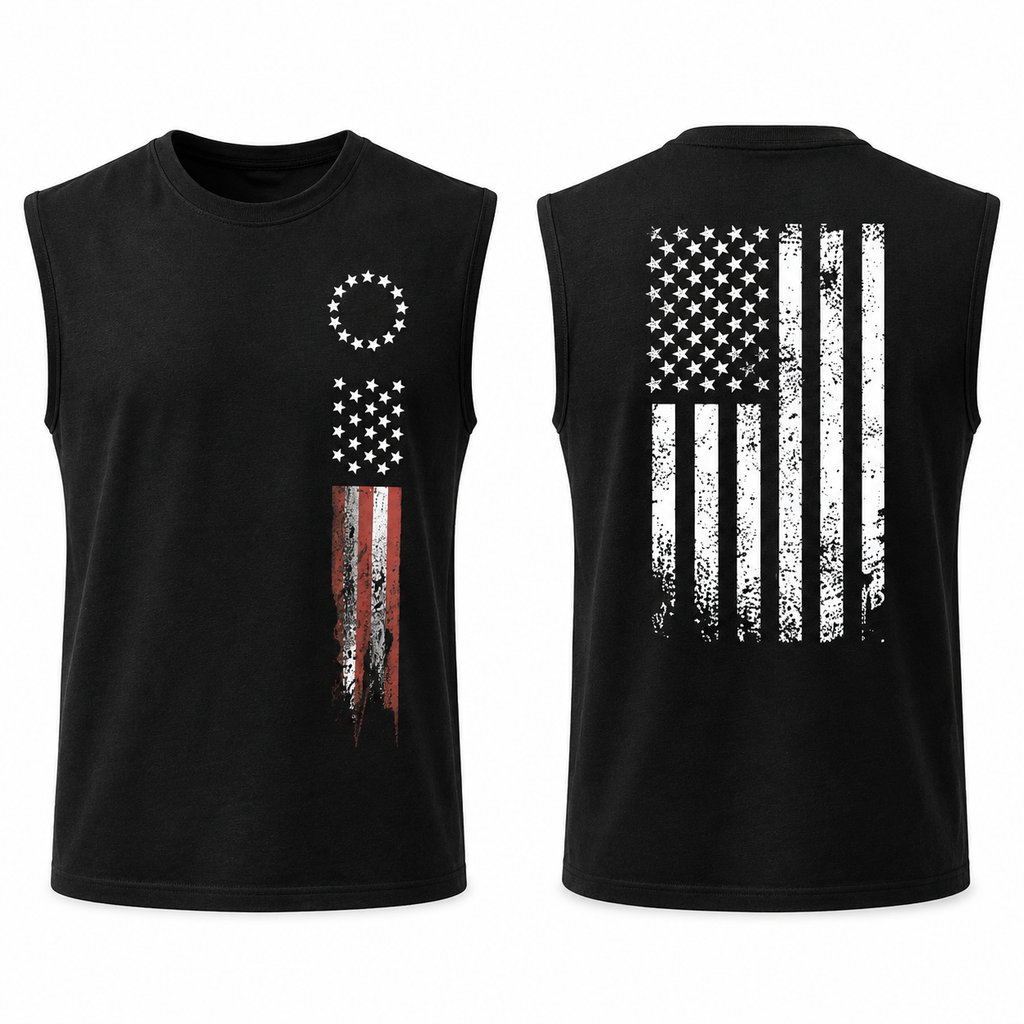 Mens Freedom Flag Muscle Tank