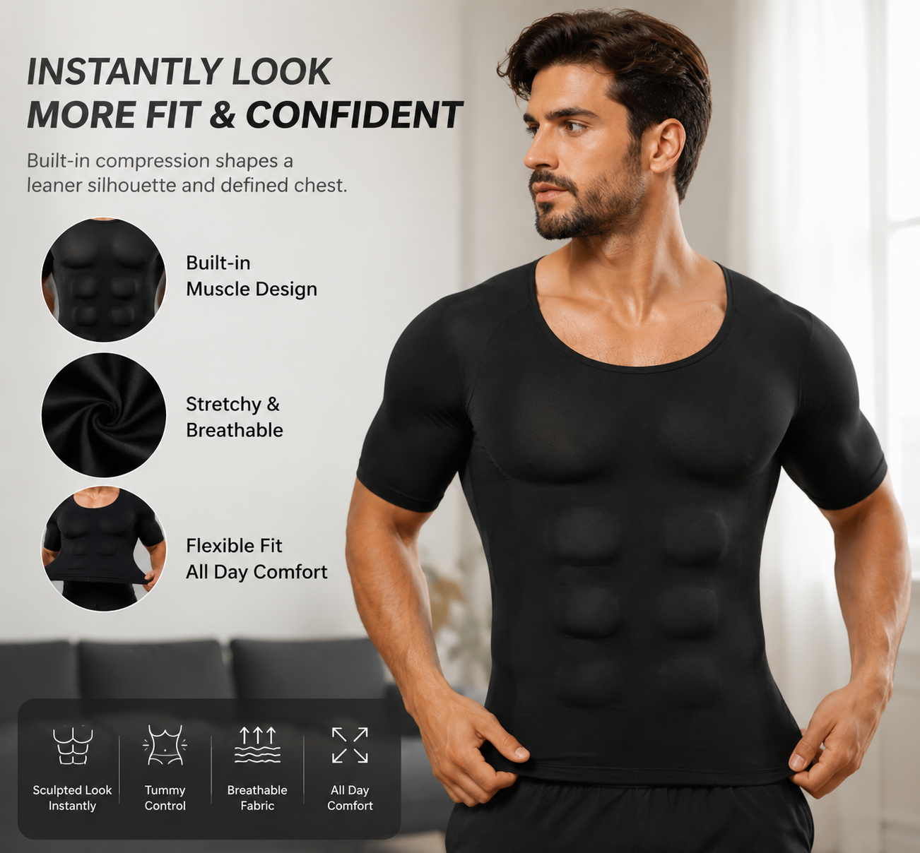 Mens SculptFit Muscle Base Shirt