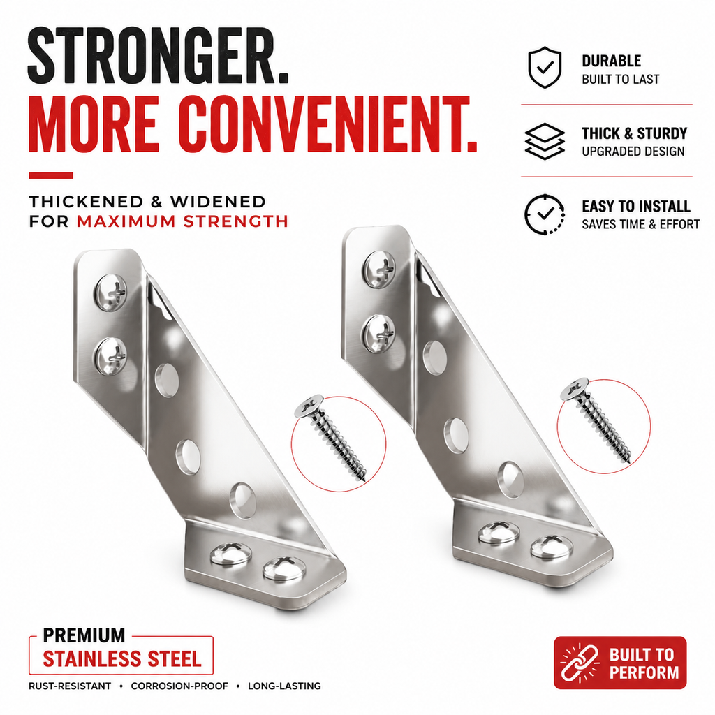 CornerLock Thickened Stainless Steel Triangle Brackets