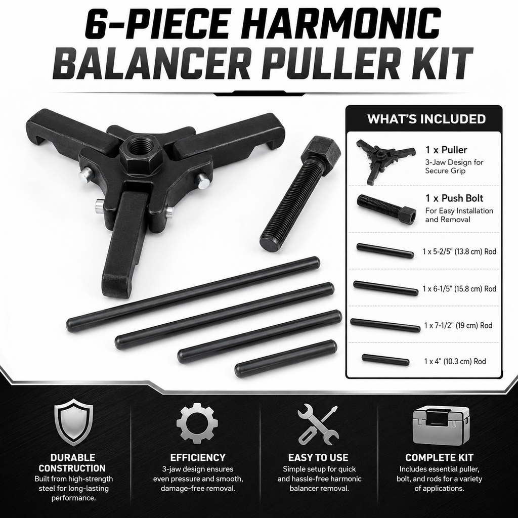 6-Piece Harmonic Balancer Puller Kit