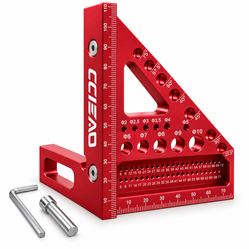 Multi-Function Woodworking Square — Mark Lines, Angles &amp; Square Edges