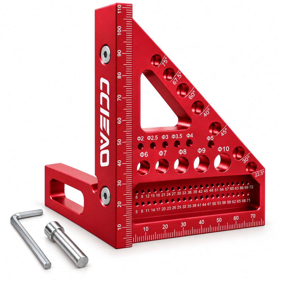 Multi-Function Woodworking Square — Mark Lines, Angles &amp; Square Edges