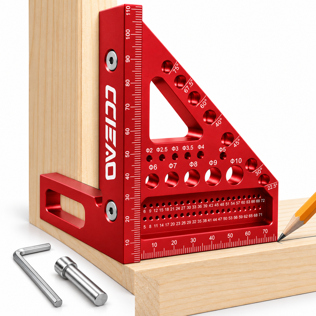 Multi-Function Woodworking Square — Mark Lines, Angles &amp; Square Edges