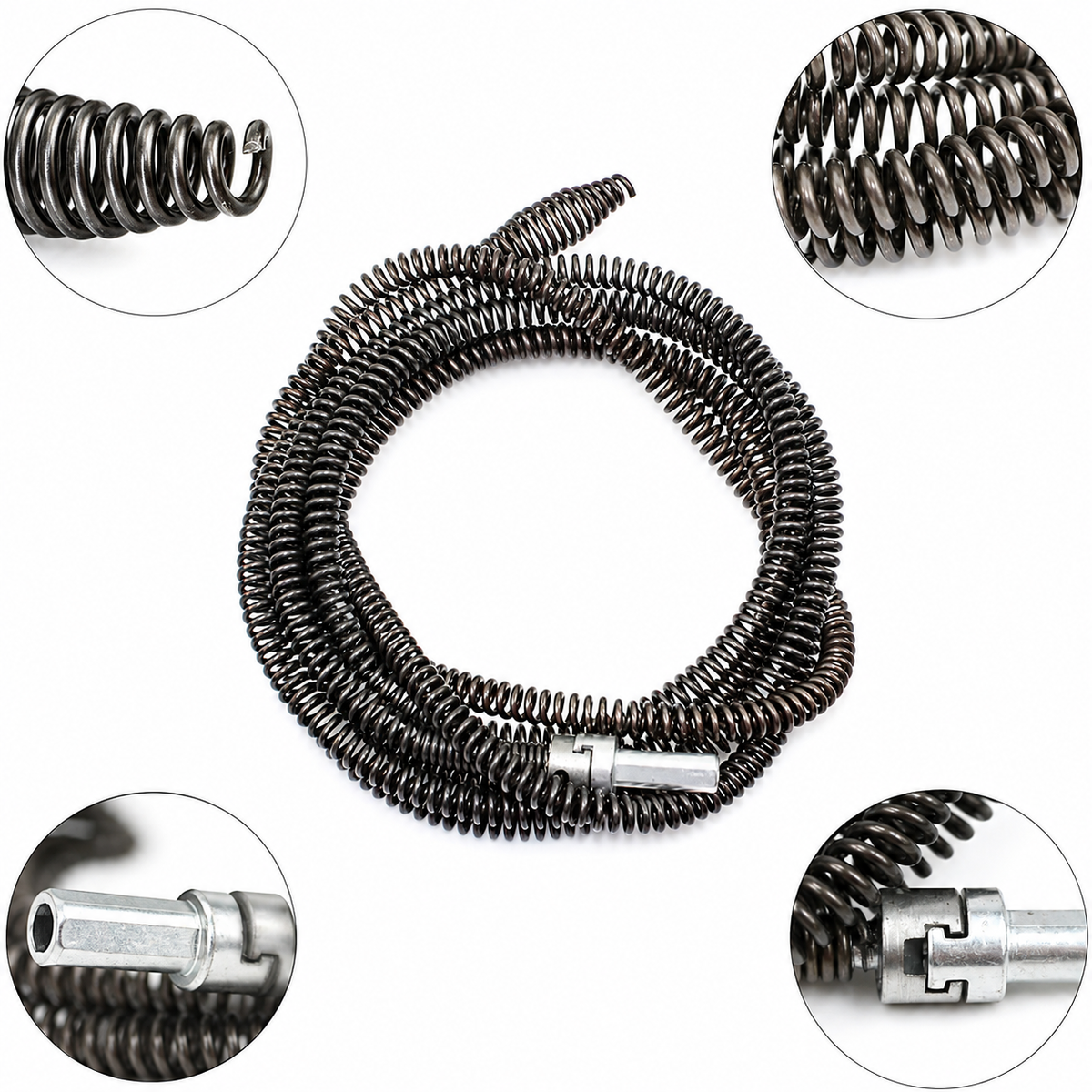 Drill-Powered Drain Cleaning Spring — Reach Clogs Beyond the First Bend