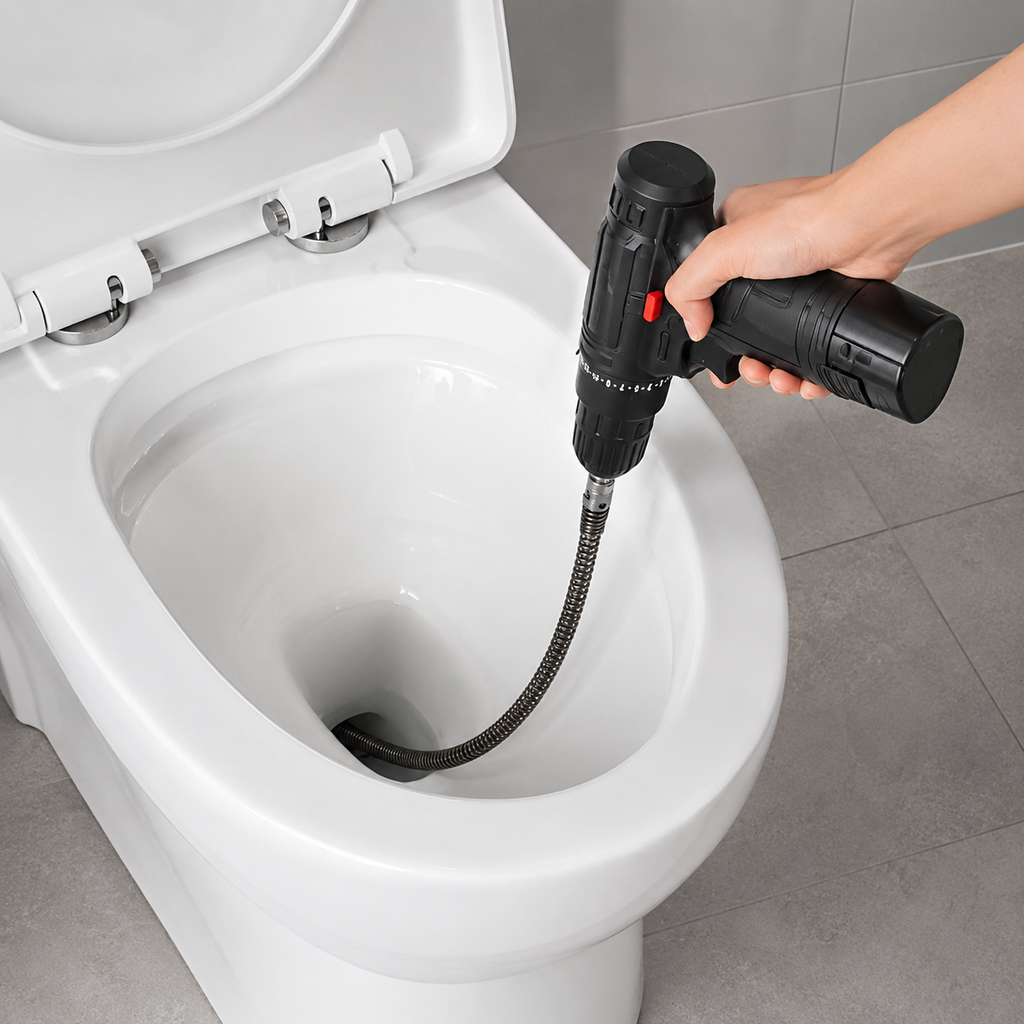 Drill-Powered Drain Cleaning Spring — Reach Clogs Beyond the First Bend