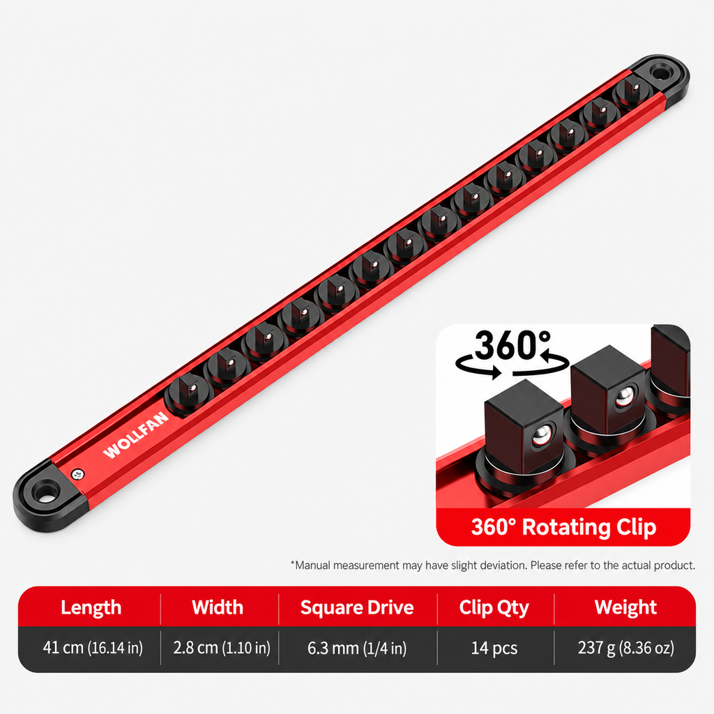 Adjustable Socket Organizer Rail
