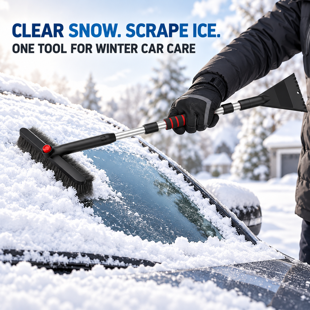 2-in-1 Telescoping Snow Brush &amp; Ice Scraper