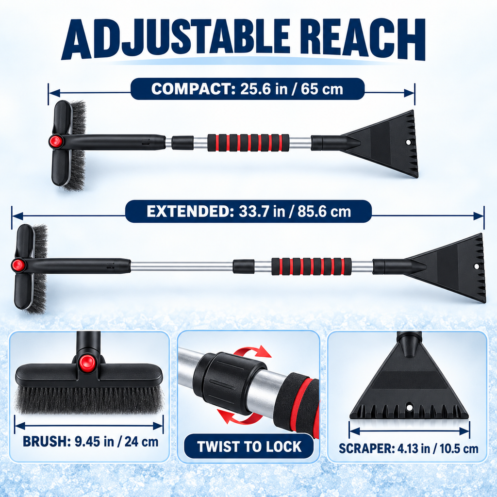 2-in-1 Telescoping Snow Brush &amp; Ice Scraper