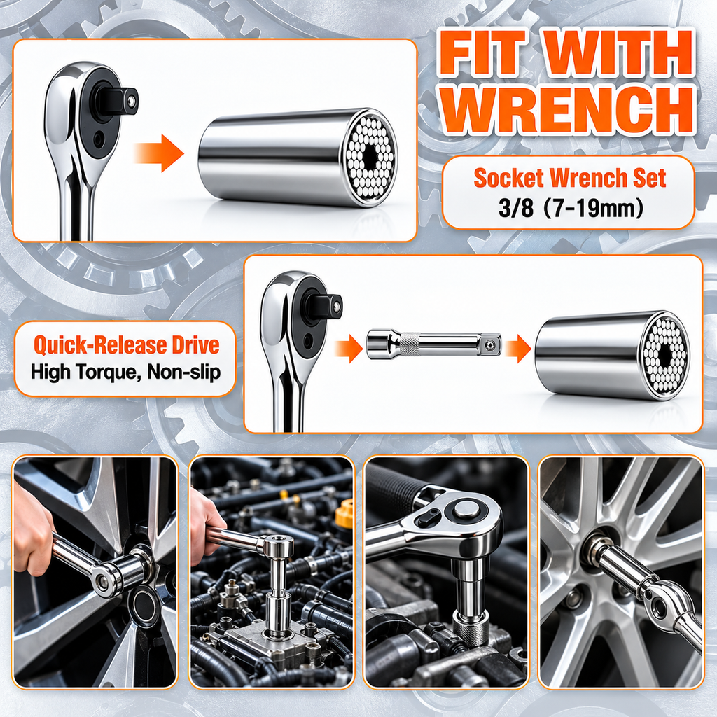 Universal Socket with Drill Adapter