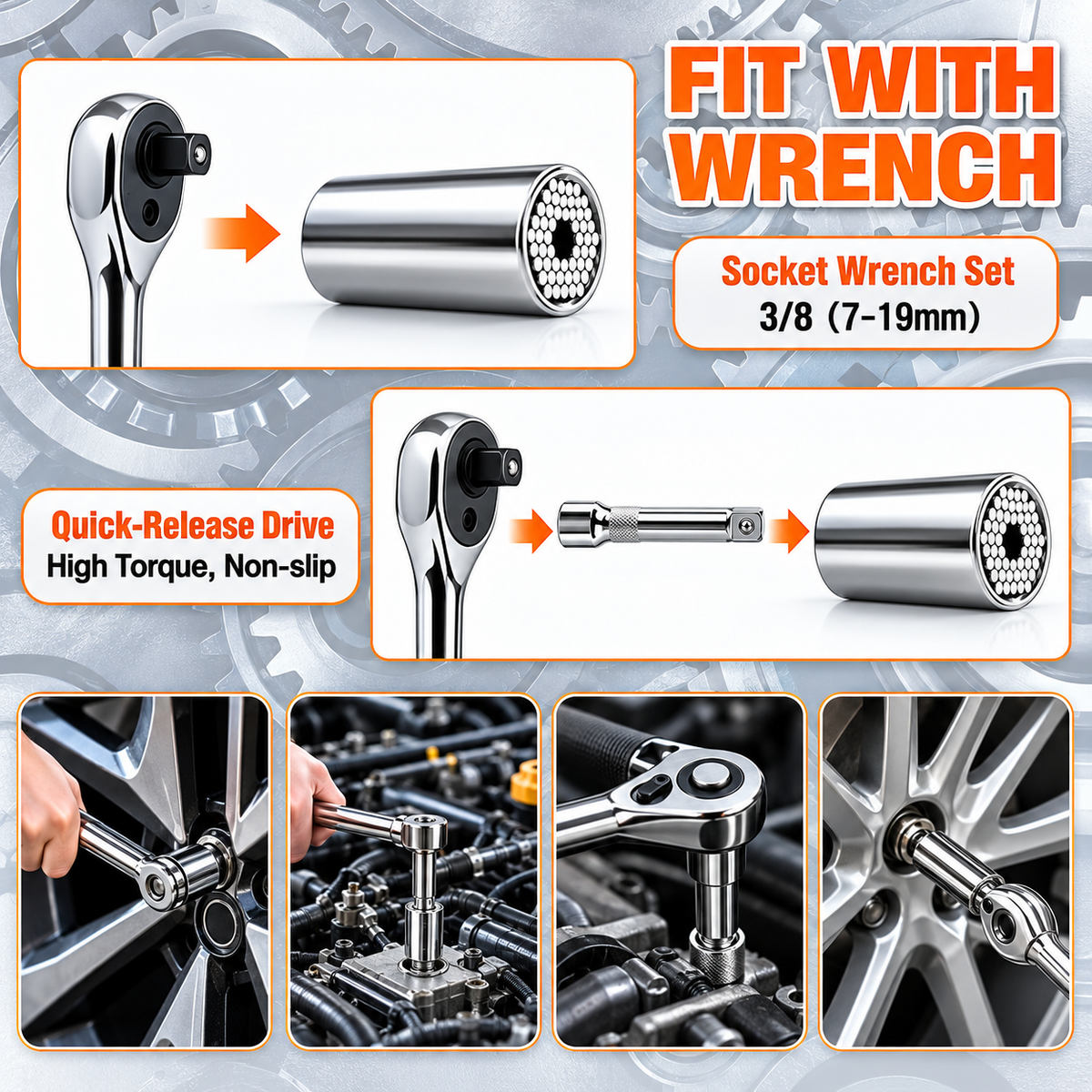Universal Socket with Drill Adapter