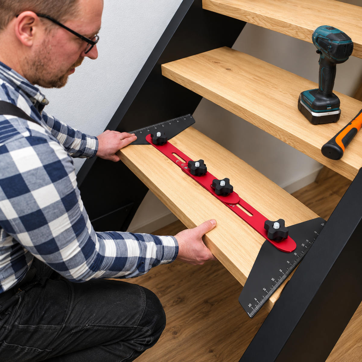 Adjustable Stair Tread Template Tool