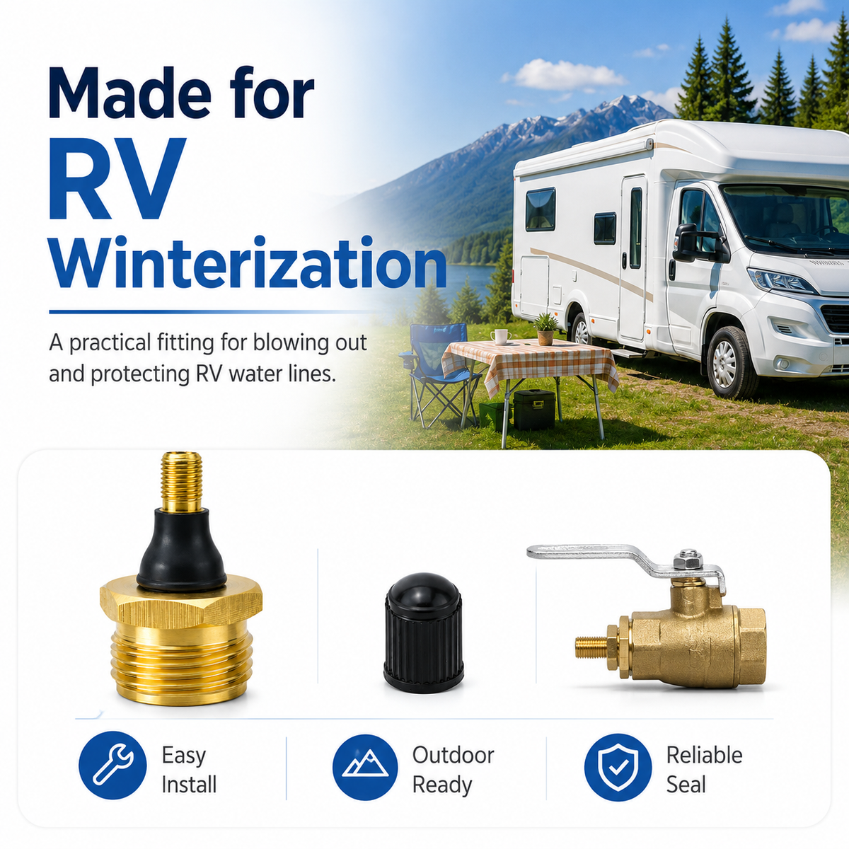 RV Water Line Winterizing Adapter