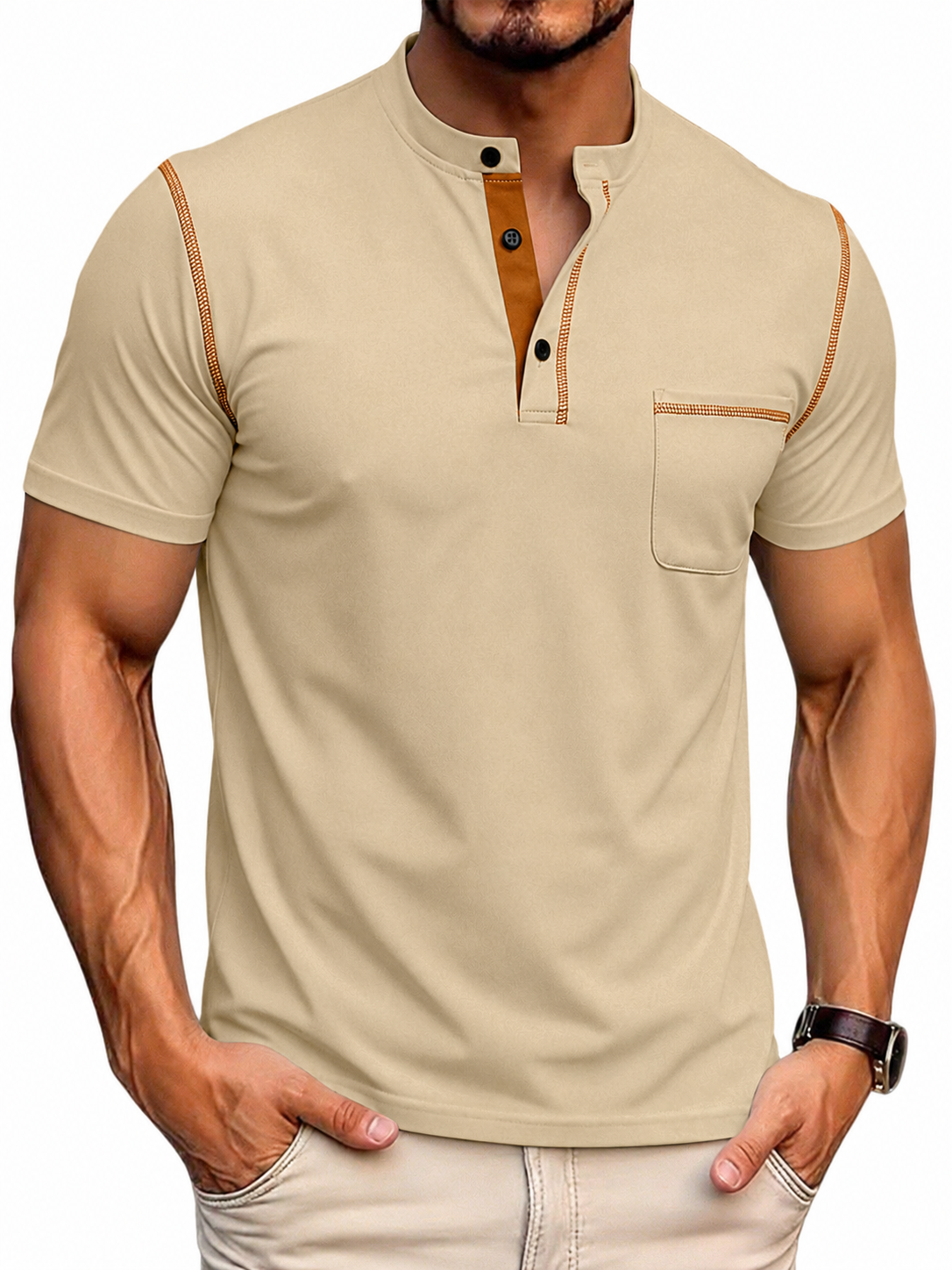 Men’s Short Sleeve Henley Shirt — Relaxed Comfort With Refined Casual Style