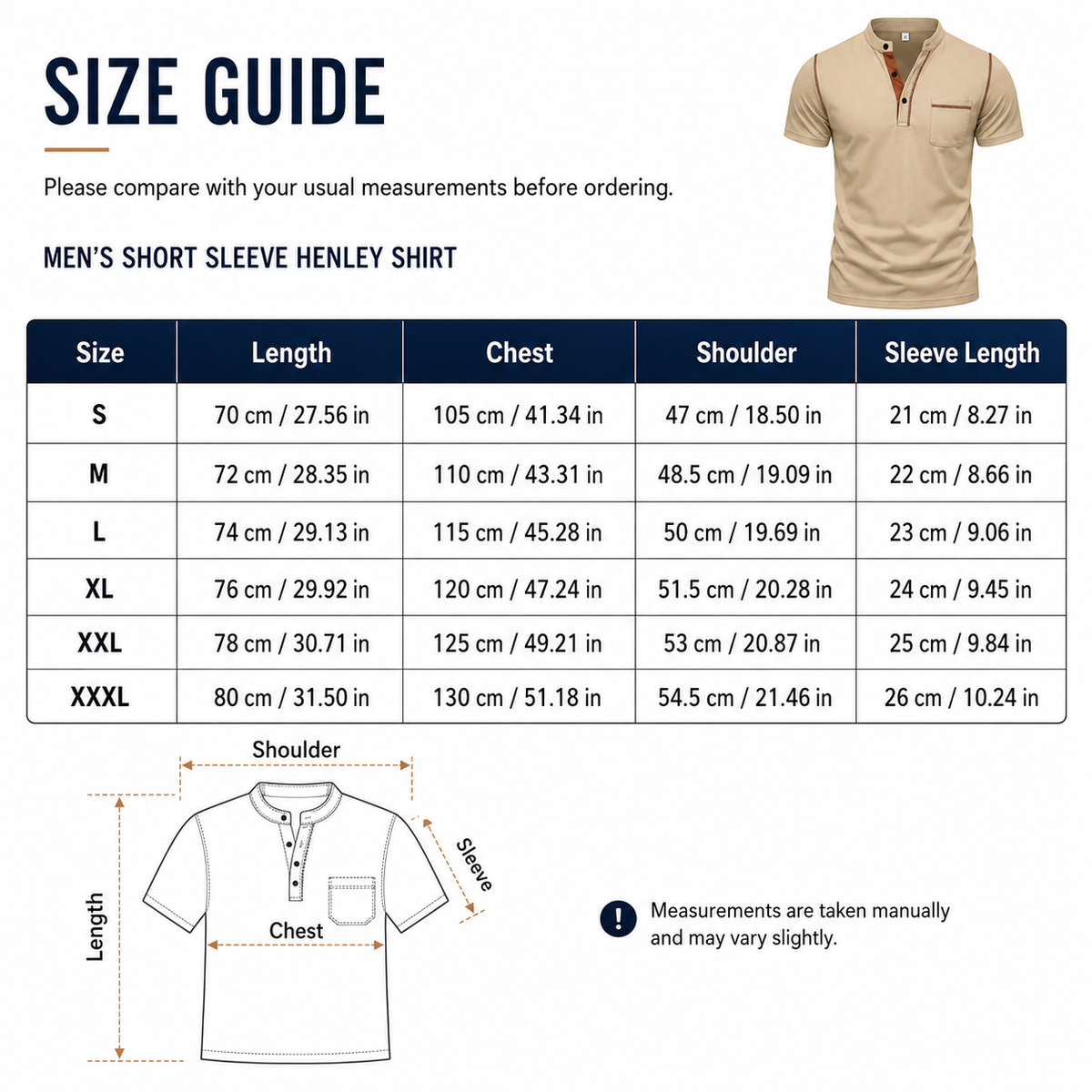 Men’s Short Sleeve Henley Shirt — Relaxed Comfort With Refined Casual Style
