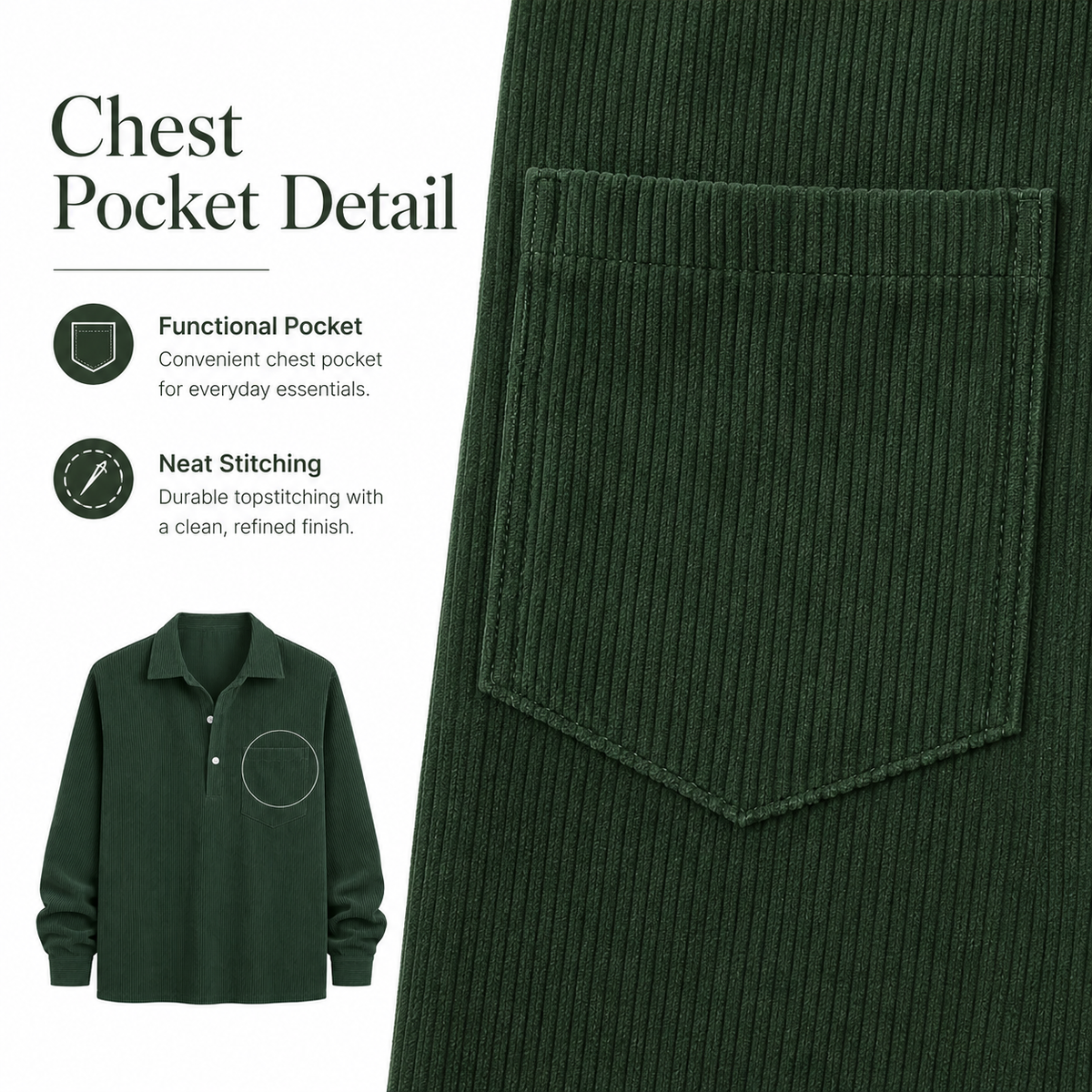 Men’s Ribbed Long Sleeve Shirt — Texture, Comfort &amp; Effortless Everyday Style