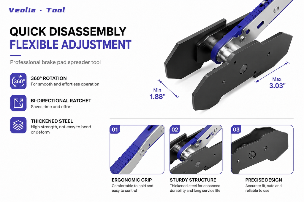 Ratcheting Brake Caliper Spreader — Make Brake Service Easier