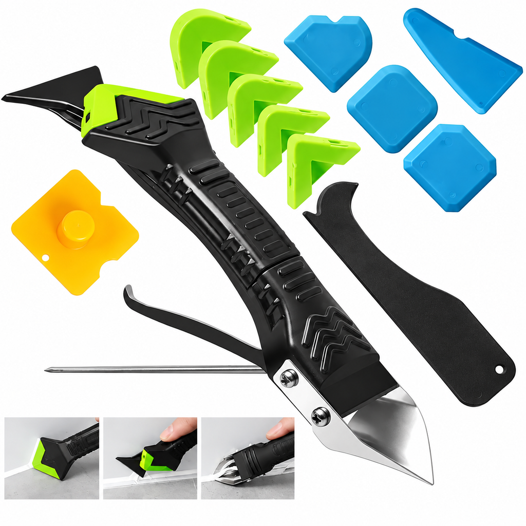2-in-1 Caulking Tool Kit — Remove Old Caulk, Smooth New Sealant With Less Mess