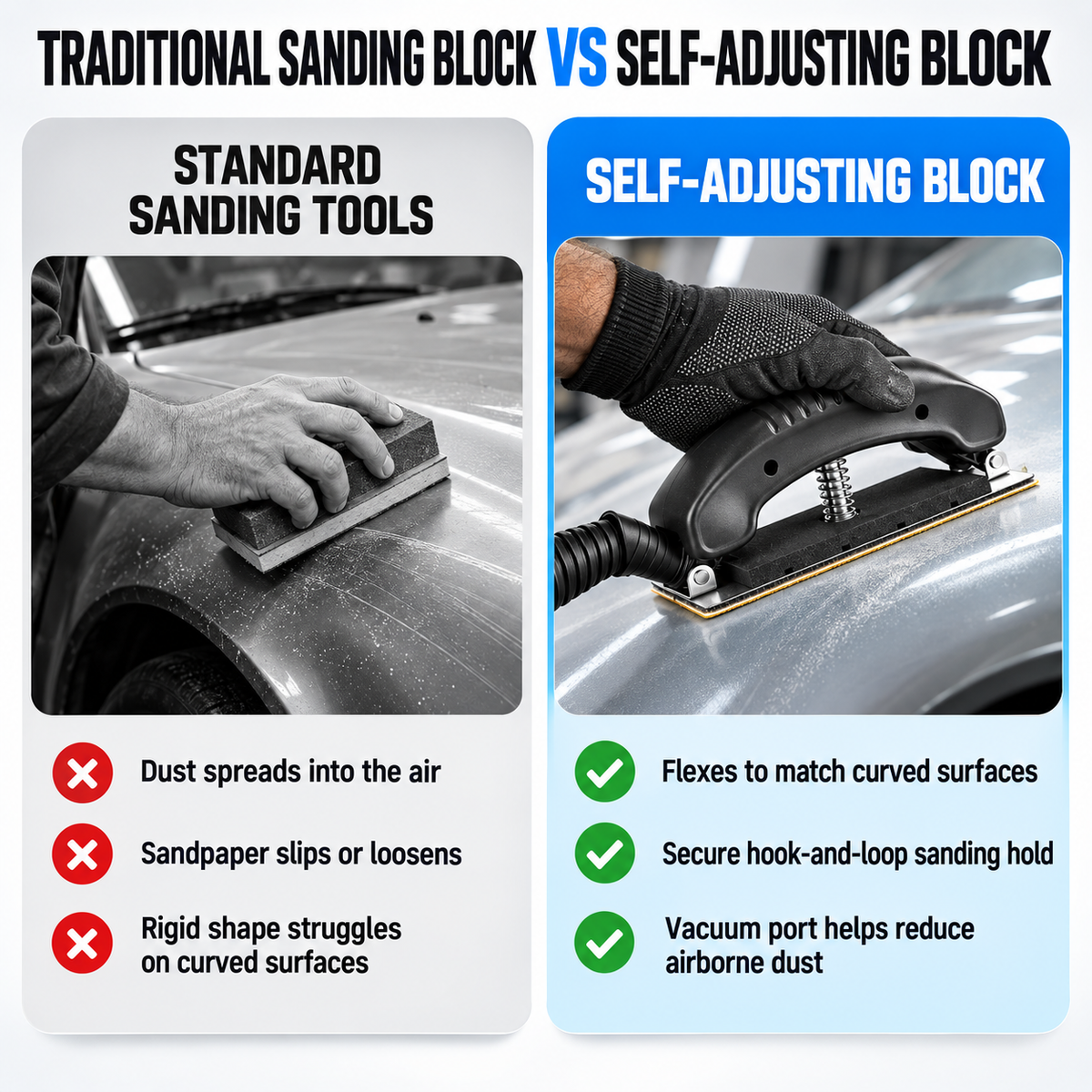 🛠️ Self-Adjusting Sanding Block — Cleaner Sanding, Better Control, Smoother Results