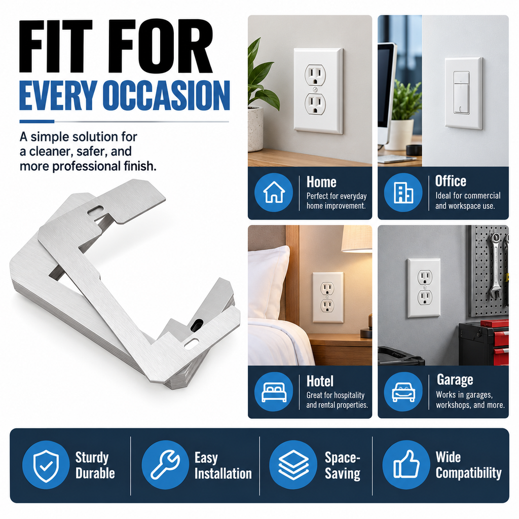 Metal Outlet &amp; Switch Spacers — Improve Mounting Alignment for a Cleaner Finish