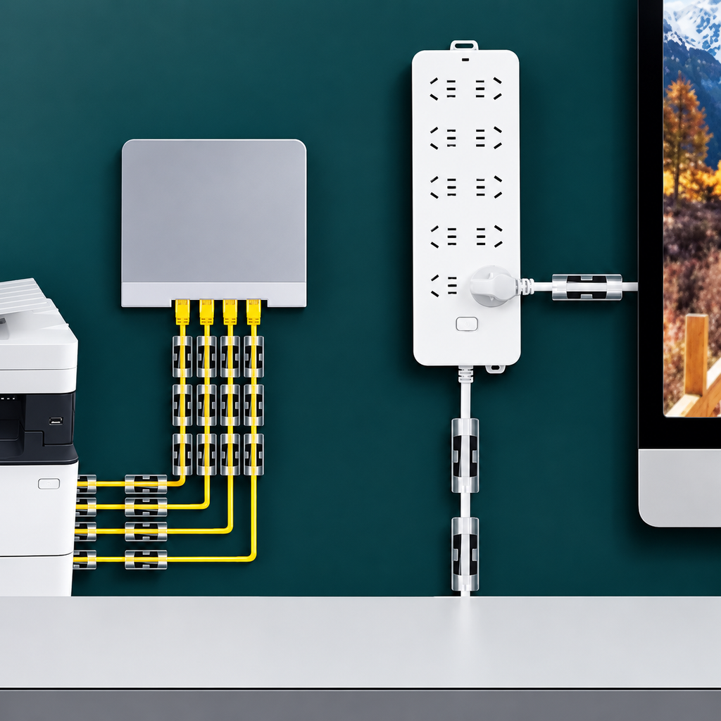 Clear Self-Adhesive Cable Clips — Give Loose Cords a Neater Path