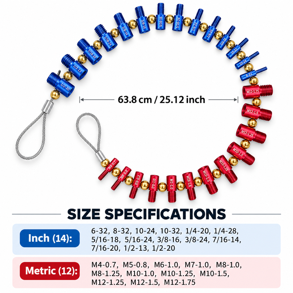 Metric &amp; Inch Nut and Bolt Thread Checker — Identify Threads Before Buying Replacements