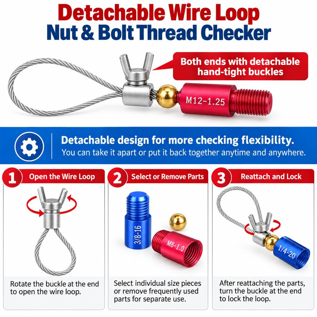 Metric &amp; Inch Nut and Bolt Thread Checker — Identify Threads Before Buying Replacements