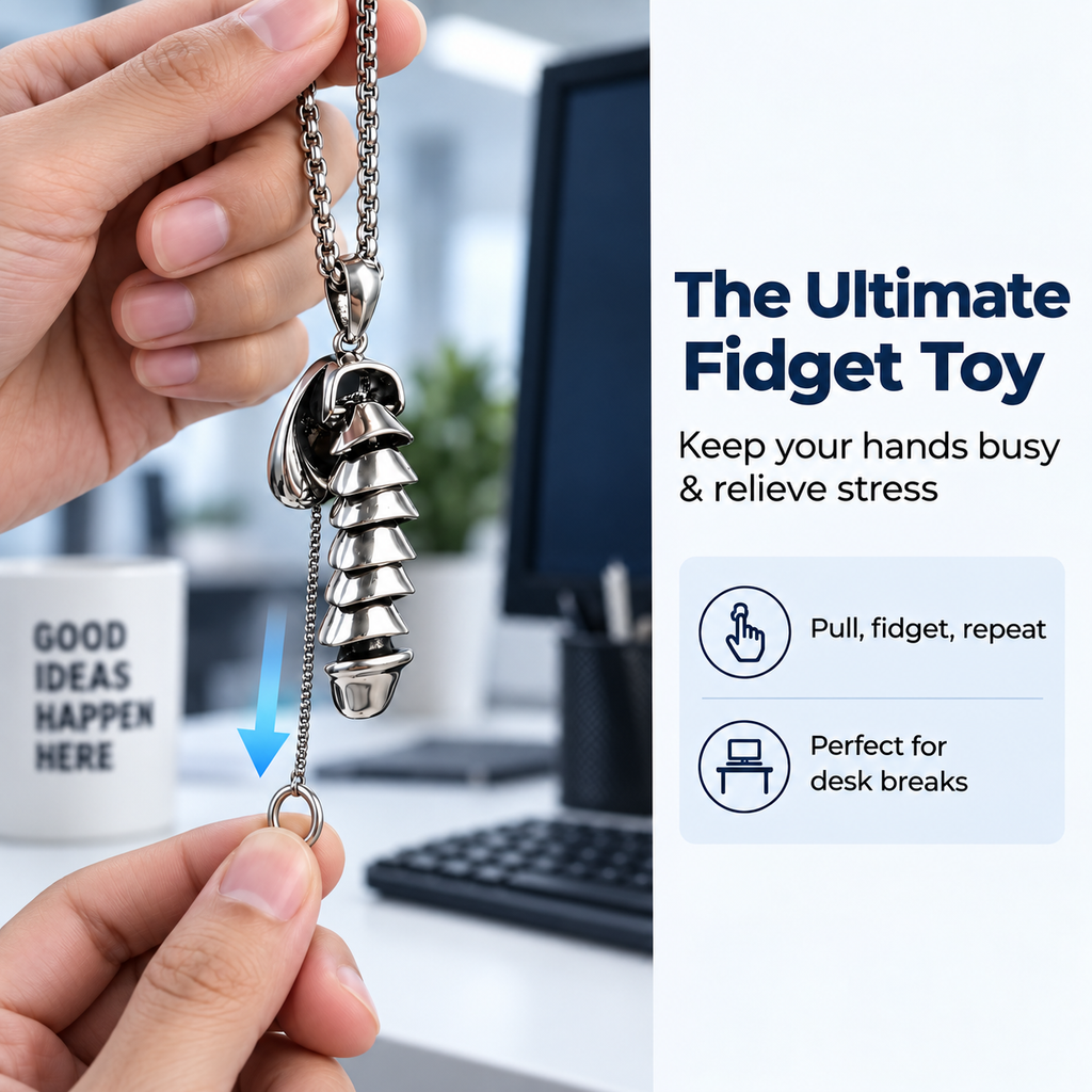 Mechanical Fidget Pendant Necklace — Wear It, Pull It, Make It Move