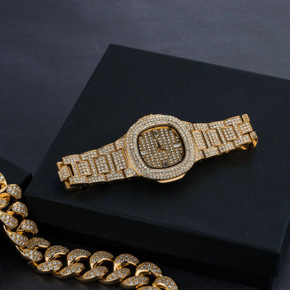 Premium 20mm Cuban Chain, Cuban Bracelet & Watch Bundle