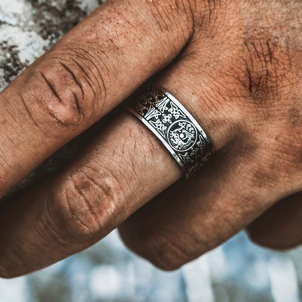 Four Ancient Beasts Stainless Steel Men's Ring