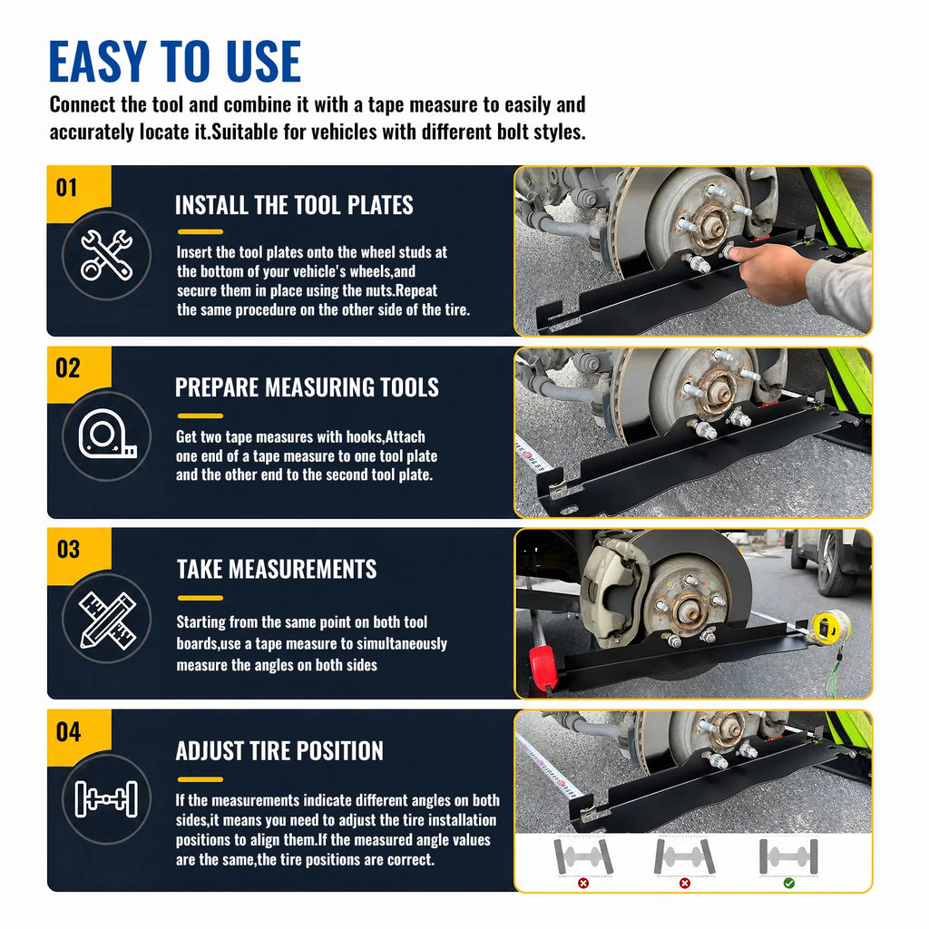 Toe Alignment Tool Plates – Check Wheel Alignment with Confidence