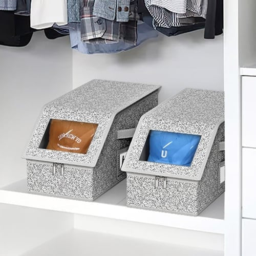 Clear Window Foldable Cap Storage Drawer Box