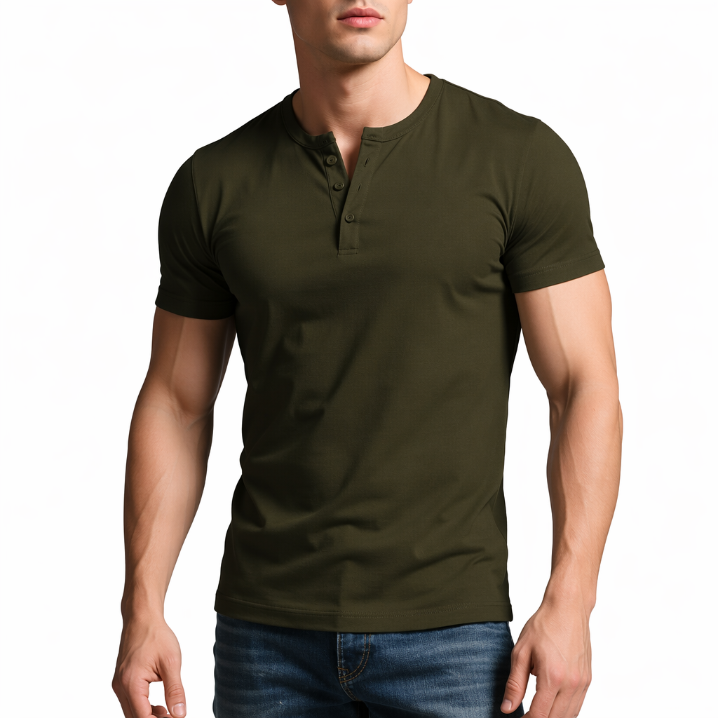 Men’s Essential Slim Fit Henley T-Shirt
