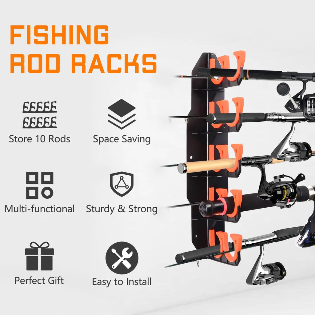 Fishing Rod Storage Rack – Organize Up to 10 Rods Without Taking Up Floor Space