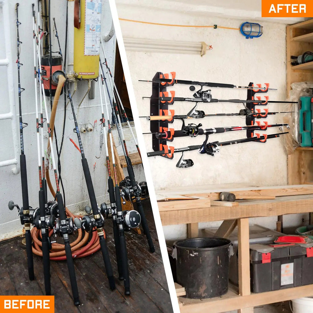Fishing Rod Storage Rack – Organize Up to 10 Rods Without Taking Up Floor Space
