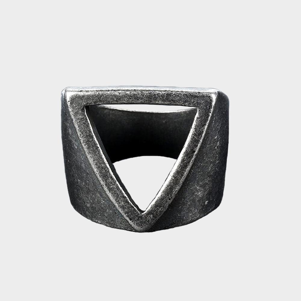 Hollow Triangle Stainless Steel Men's Ring